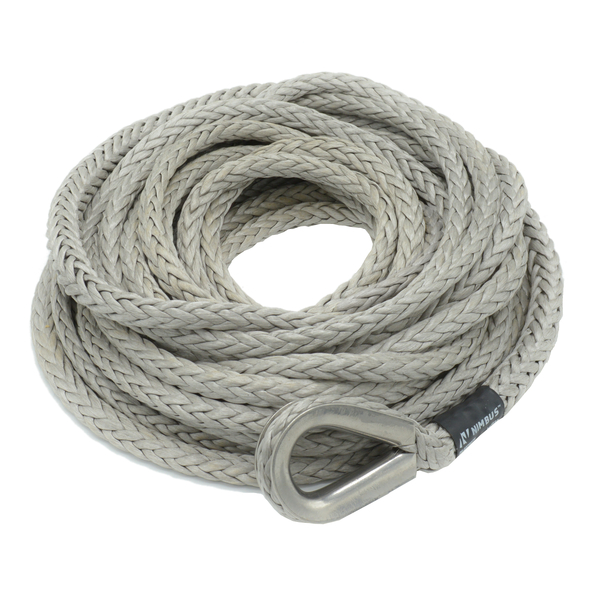 Nimbus 7/16-in. x 125' Synthetic Winch Line w/ SS Thimble, 7,400 lbs. WLL 25-0438125